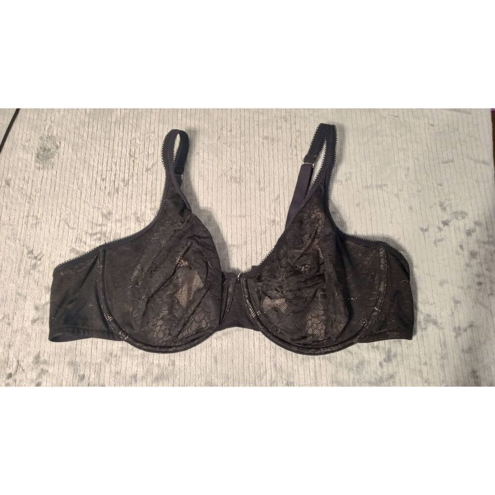 Adore Me Size 44D Black Unlined Lace Bra